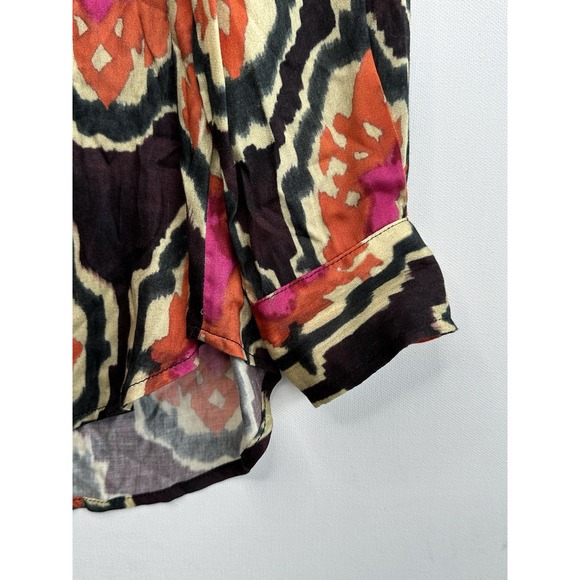 Finley Monica Medallion Print Button Up Blouse Top Shirt Women's Size XS Viscose - Picture 4 of 10